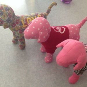 3 Victoria's Secret Love PINK Stuffed Dogs